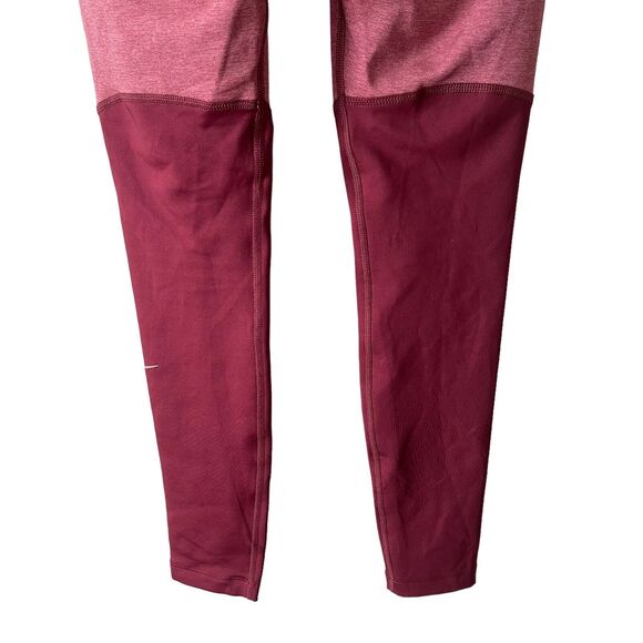 Nike XS Running Leggings Mid Rise Zip Pocket Berry Maroon Dri-Fit Workout - Picture 11 of 11